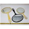 Image 1 : Vintage bevelled hand mirrors, (3)