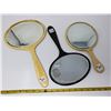 Image 2 : Vintage bevelled hand mirrors, (3)