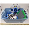 Image 1 : Mixed Lego in small Rubbermaid tub, 13” x 7”