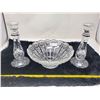 Image 1 : Crystal candlesticks and cut crystal bowl