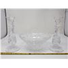Image 2 : Crystal candlesticks and cut crystal bowl