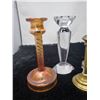 Image 2 : Lot of candlesticks, brass, glass, iridescent (5)