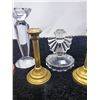 Image 3 : Lot of candlesticks, brass, glass, iridescent (5)