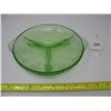 Image 1 : DEPRESSION GLASS - FOOTED DIVIDED DISH - BALLERINA CAMEO PATTERN - Some chips