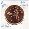 Image 1 : 1 OUNCE .999 COPPER - UNICORN