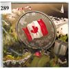 Image 1 : 2015 CANADIAN $25 SILVER COIN - .9999 PURE SILVER - COLOURED FLAG