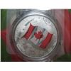 Image 2 : 2015 CANADIAN $25 SILVER COIN - .9999 PURE SILVER - COLOURED FLAG