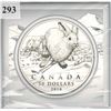 Image 1 : 2015 CANADIAN $50 SILVER COIN - .9999 PURE SILVER - HARE