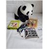 Image 1 : Telus Panda Bear, Vintage card games, bracelets and hair clips.