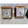 Image 2 : Assortment of clocks. 2 wind up vintage travel alarm clocks. 3 battery clocks. 1 Desktop, 2 travel
