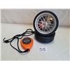 Image 1 : Cameco unique tire desktop clock. Corded stop watch.