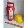 Image 1 : 1963 Plastic building bucket set & child's hard hat. (Multiple products inc.)