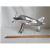Image 1 : Decorative metal airplane with moving wheels and propeller.