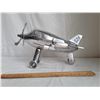Image 2 : Decorative metal airplane with moving wheels and propeller.