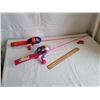 Image 4 : Shakespeare Child's first light up Barbie and Superman fishing rods.