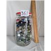 Image 1 : Pickle jar of fancy marbles.