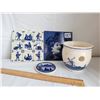 Image 1 : Delft Blauw hand painted, made in Holland. 2 tiles, coaster and candle holder. Hallmarked