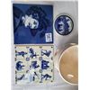 Image 4 : Delft Blauw hand painted, made in Holland. 2 tiles, coaster and candle holder. Hallmarked