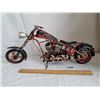 Image 1 : Very nice metal, spider web painted chopper. Front wheel turns.