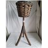 Image 1 : Wicker 3 legged plant stand.