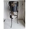 Image 1 : Very nice metal, ivy leaf design plant stand.