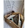 Image 1 : Basket full of wire hangers, shoulder covers, cloth covered and specialty hangers.