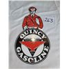 Image 1 : Small porcelain Quincy Gasoline sign 8 x 4.25"