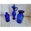 Image 1 : 3 Cobalt Blue glass pieces, with stoppers