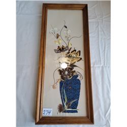 Framed artwork made from feathers, quills, dried plants & butterfly parts. Susanna Dietzen Bauer 198