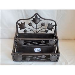 Welded iron letter holder. Made in Italy