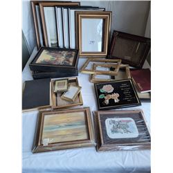 Lot of old picture frames.