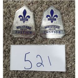 Quebec Ministry of justice badges