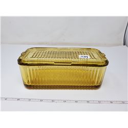 Depression glass fridge dish