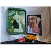 Image 1 : Coca-Cola collector lot. Tray, Reproduction sign, 1913 model T Ford bank & Majorette Van.