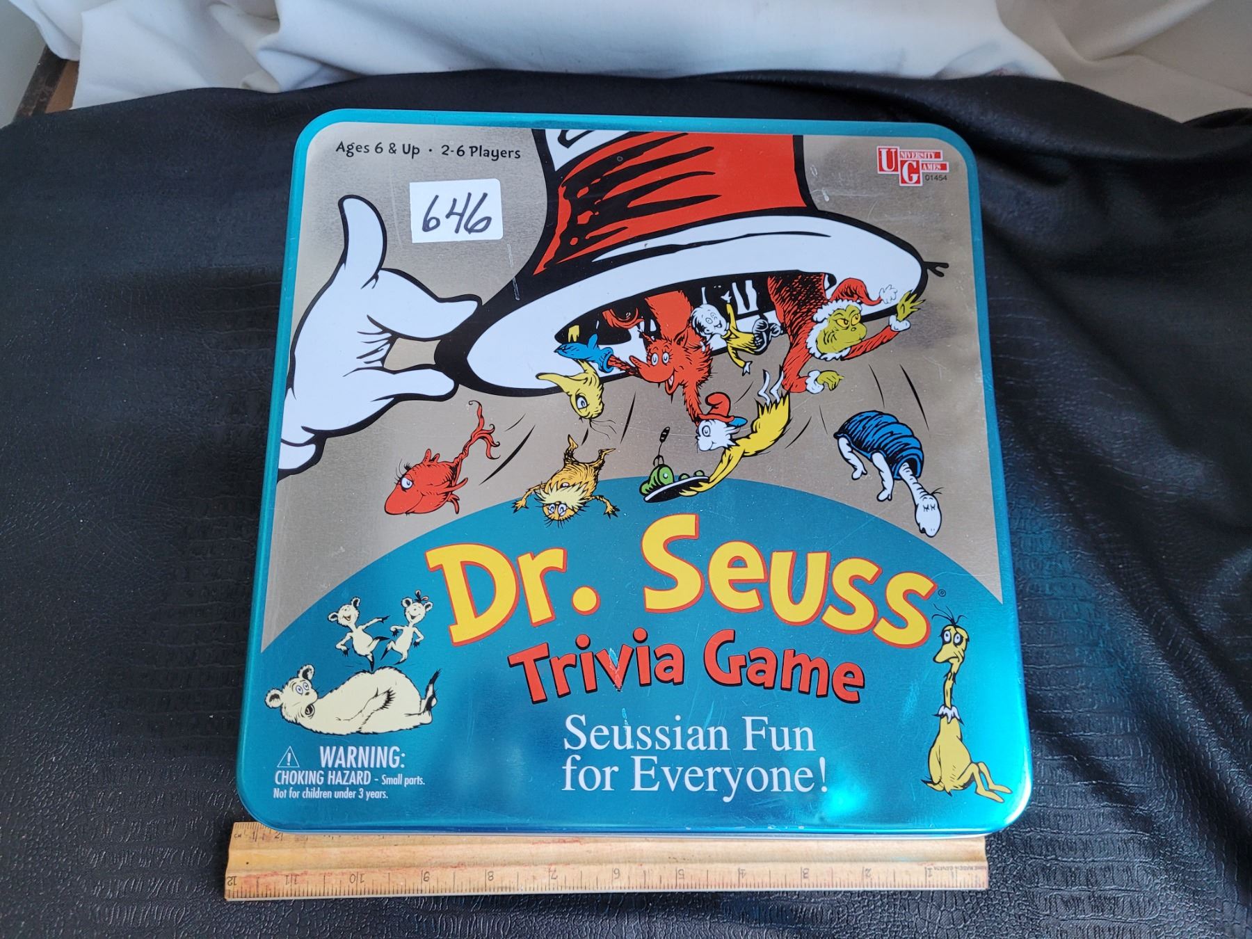 Dr. Seuss Trivia game in a metal tin. Looks like fun.