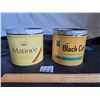 Image 2 : Black Cat and Matinee tobacco tins filled with old furniture castors and wheels.