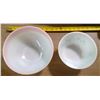 Image 2 : 8.5" Pink Rimmed FireKing Bowl & 7" Blue/White see more