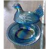 Image 1 : 70's Carnival Glass Chiken on a Nest