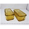 Image 1 : 2 Amber colored fridge dishes