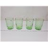 Image 1 : 4 green depression glass glasses