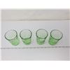 Image 2 : 4 green depression glass glasses