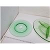 Image 2 : green depression glass divided plate - 3 smaller plates