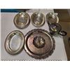 Image 1 : lot of silver plated trays + teapot