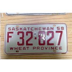 1958 license plate