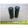 Image 3 : antique cobalt blue glass and silver plated salt & pepper shakers