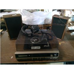 record player w/ 8 track & two speakers