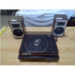 2 sears speakers w/ candle record player