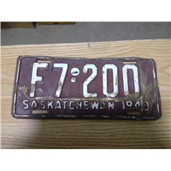 1949 license plate