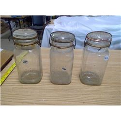 3 vintage jars