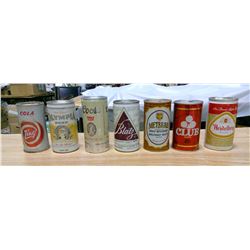 7 vintage beer cans